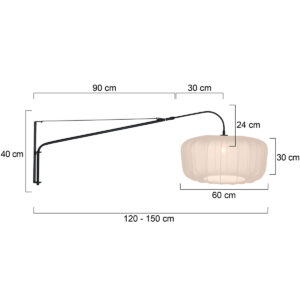 steinhauer-wandlamp-elegantclassy-beigezwart-metaaltextiel-leeslamp-e27-4454zw-1