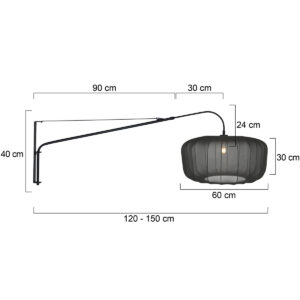steinhauer-wandlamp-elegantclassy-zwart-metaaltextiel-leeslamp-e27-4455zw-1