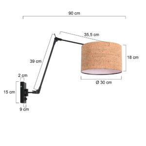 steinhauer-wandlamp-prestigechic-naturelzwart-metaaltextiel-leeslamp-e27-4365zw-1