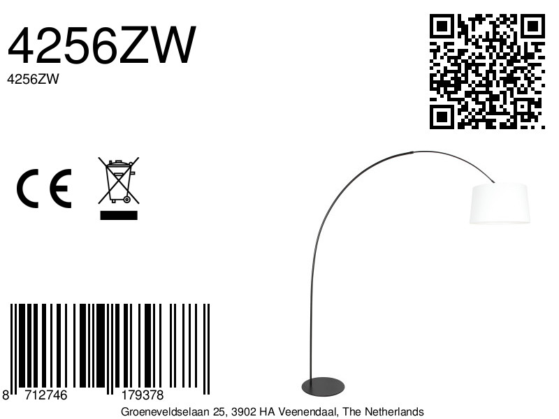 annelighting-vloerlamp-curve-witzwart-metaal-booglamp-e27-4256zw-8a