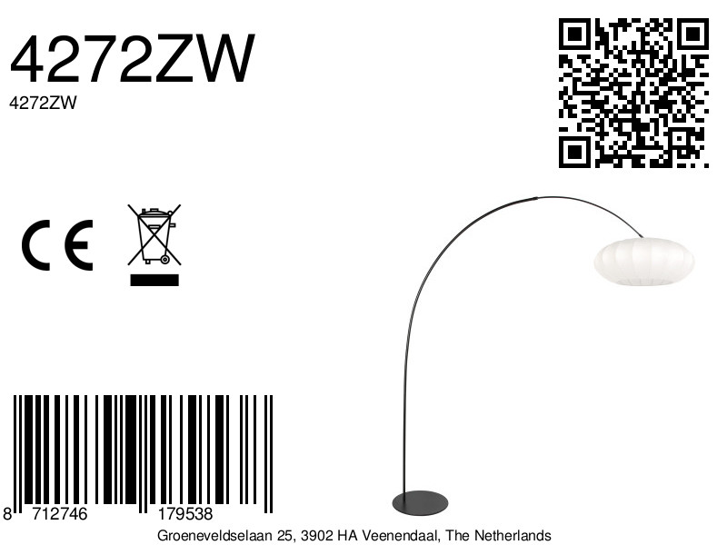 annelighting-vloerlamp-curve-witzwart-metaal-booglamp-e27-4272zw-8a