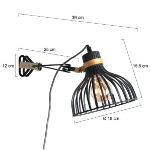 annelighting-wandlamp-dunbar-zwart-metaal-draadlamp-e27-3093zw-7