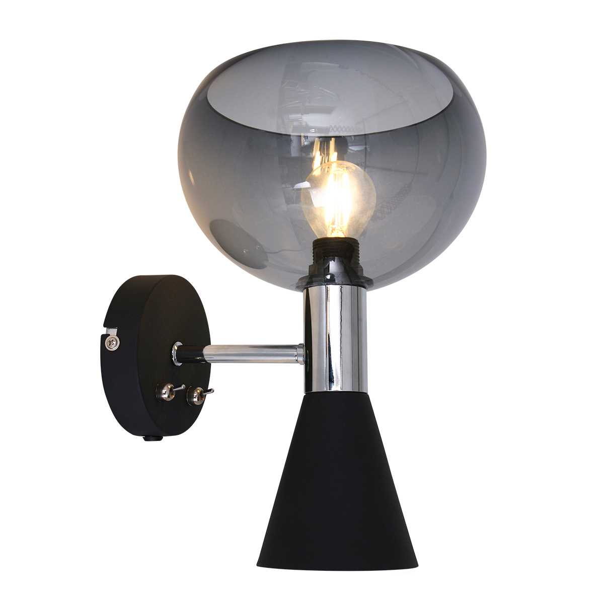 annelighting-wandlamp-fastlåst-zwart-kunststofmetaal-bedlampje-e14-2570zw-1