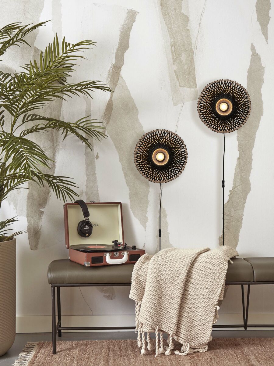good&mojo-wandlamp-kalimantan-zwart-bamboemetaal-ø30cm-e27-kalimantan/w8/b-08