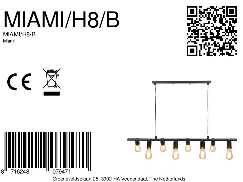 it'saboutromi-hanglamp-miami-zwart-metaal-groteeettafellamp-e27-miami/h8/b-8a