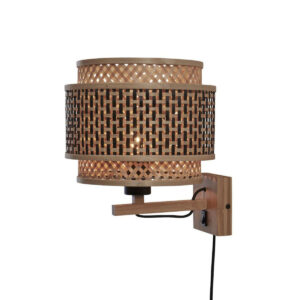 good&mojo-wandlamp-bhutan-naturel/zwart-bamboe-ø25cm-e27-bhutan/w/n/2520/bn-0
