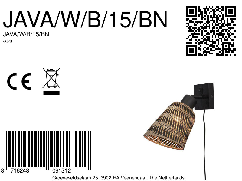 good&mojo-wandlamp-java-naturel/zwart-bamboe-ø15cm-e27-java/w/b/15/bn-8a