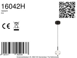 globo-hanglamp-aida-zwart-glas-ø15cm-led-16042h-8a