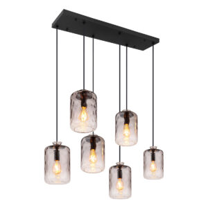 globo-hanglamp-darina-zwart-metaalsmokeglas-groteeettafellamp-e27-16046-6h-0