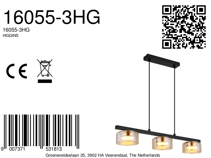 globo-hanglamp-higgins-zwart-glas-groteeettafellamp-led-16055-3hg-8a