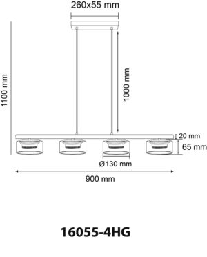 globo-hanglamp-higgins-zwart-glas-groteeettafellamp-led-16055-4hg-7