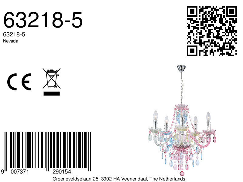 globo-hanglamp-nevada-multicolor-metaal-ø51cm-e14-63218-5-8a