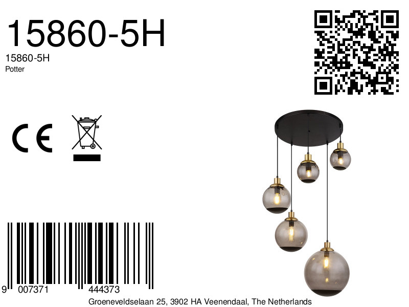 globo-hanglamp-potter-zwart-glassmokeglas-ø65cm-e27-15860-5h-8a