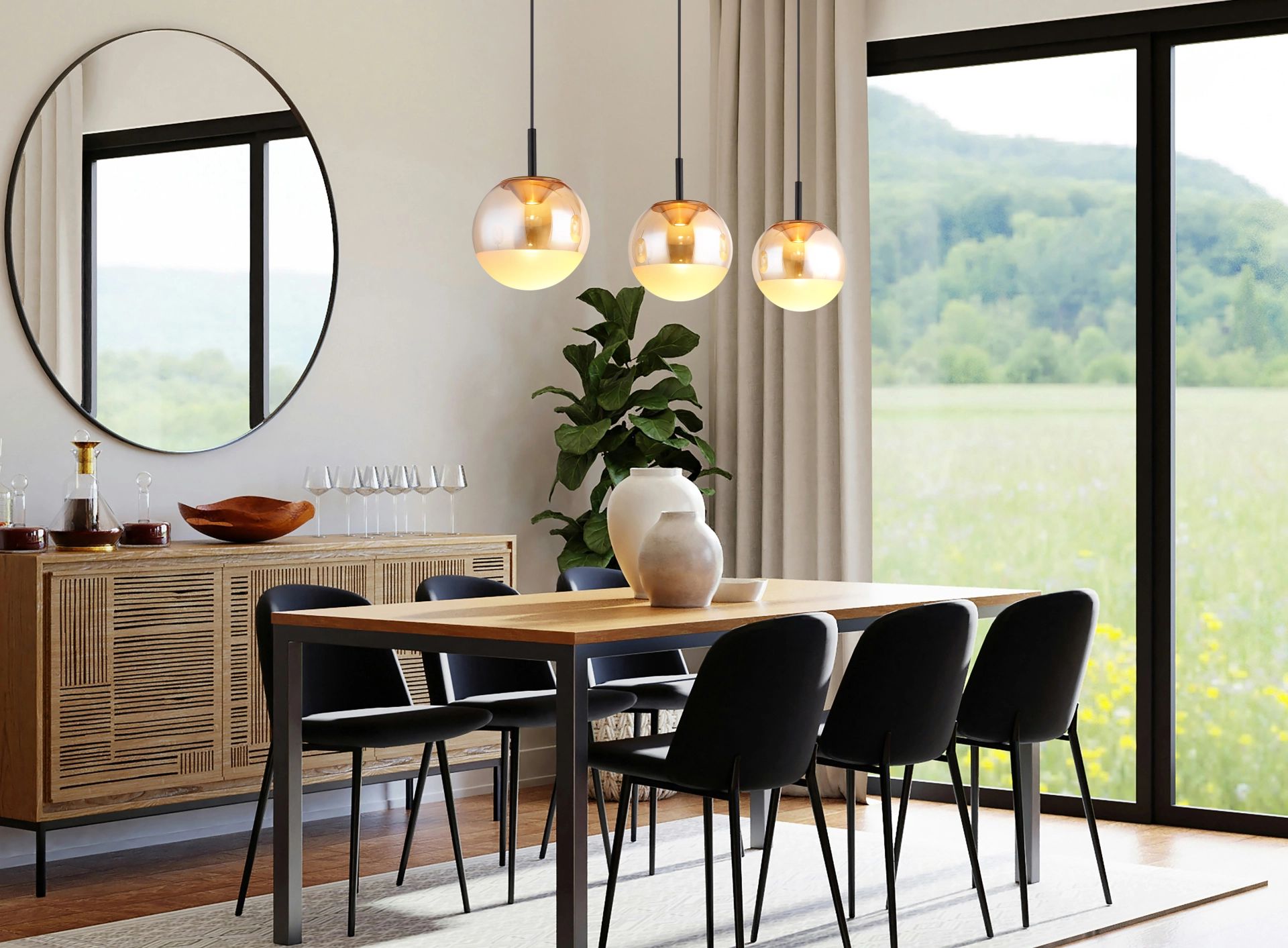 globo-hanglamp-severin-amberkleurig-glas-groteeettafellamp-led-16057-3h-8