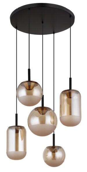 globo-hanglamp-severin-amberkleurig-glas-ø71cm-led-16057-5h-1