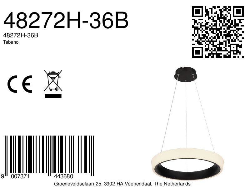 globo-hanglamp-tabano-zwart-metaal-ø50cm-led-48272h-36b-8a