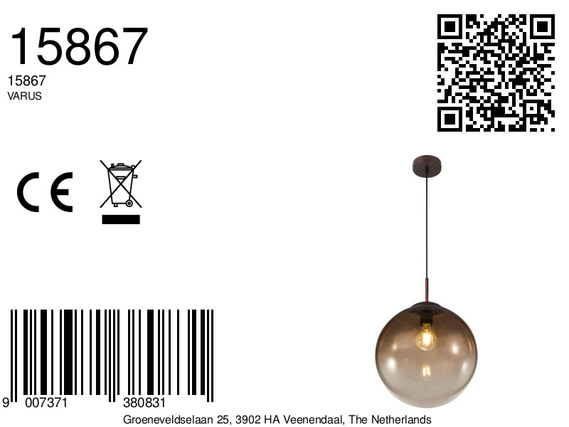 globo-hanglamp-varus-bruin-glas-ø30cm-e27-15867-8a