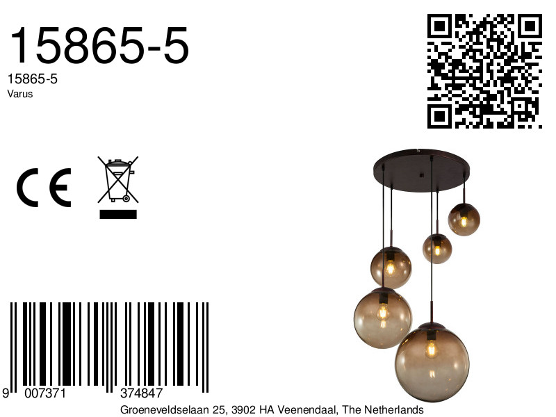 globo-hanglamp-varus-bruin-glassmokeglas-ø65cm-e27-15865-5-8a