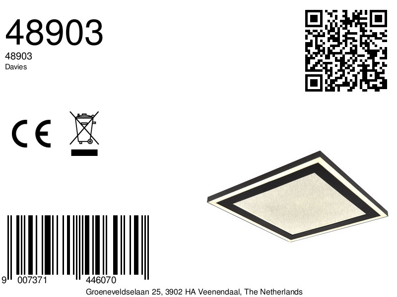 globo-plafonniere-davies-zwart-metaal-led-48903-8a