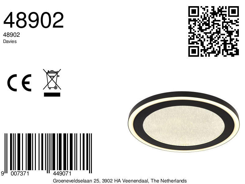 globo-plafonniere-davies-zwart-metaal-ø34cm-led-48902-8a