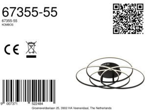 globo-plafonniere-kombos-zwart-metaal-ø52cm-led-67355-55-8a