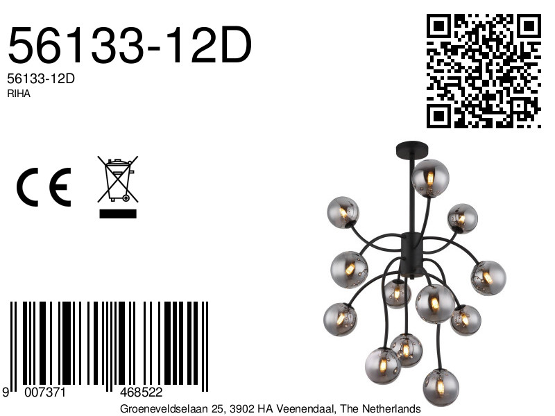 globo-plafonniere-riha-zwart-glas-ø62cm-g9-56133-12d-1