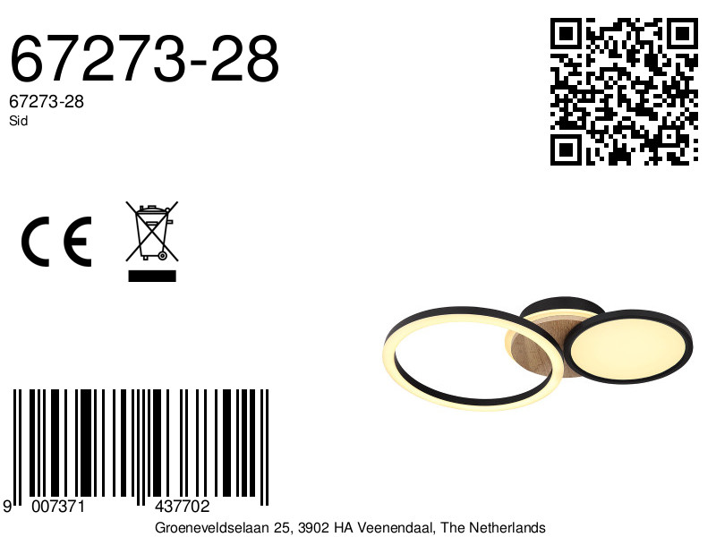 globo-plafonniere-sid-zwart-metaal-led-67273-28-8a
