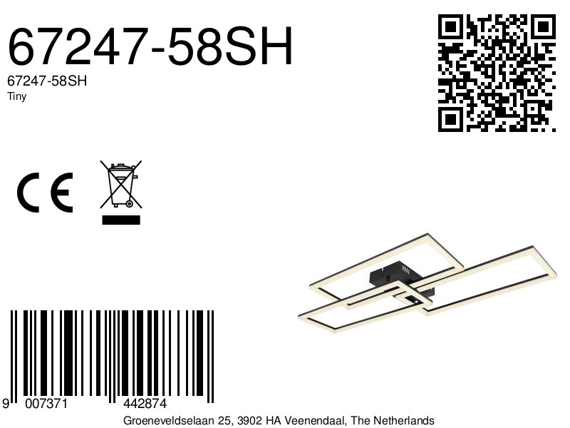 globo-plafonniere-tiny-zwart-metaal-led-67247-58sh-8a