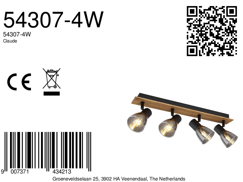 globo-spot-claude-bruin-houtsmokeglas-kleurglas-lamp-e14-54307-4w-8a