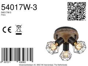 globo-spot-priska-zwart-metaal-ø30cm-e27-54017w-3-8a