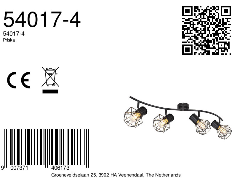 globo-spot-priska-zwart-metaal-opbouwspot-e27-54017-4-8a