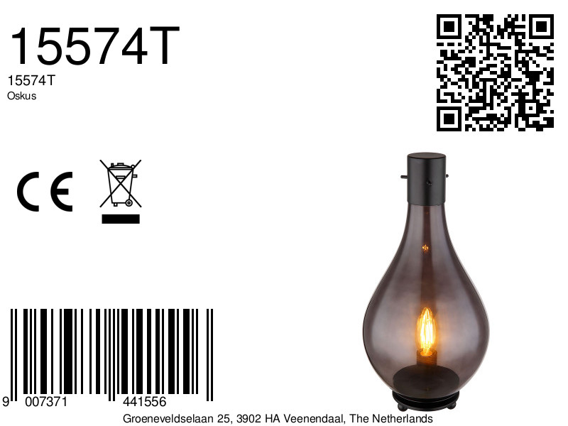 globo-tafellamp-oskus-zwart-glassmokeglas-ø18cm-e14-15574t-8a