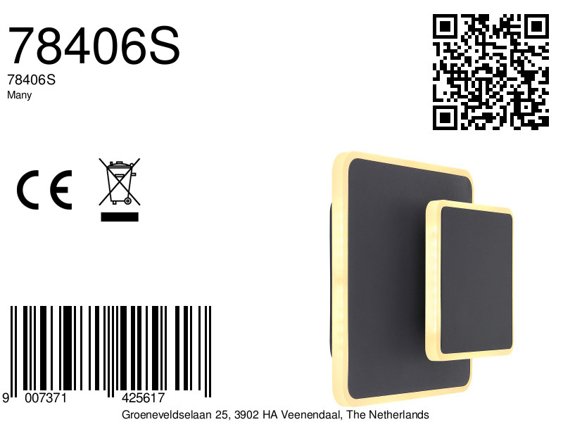 globo-wandlamp-many-zwart-metaal-led-78406s-8a