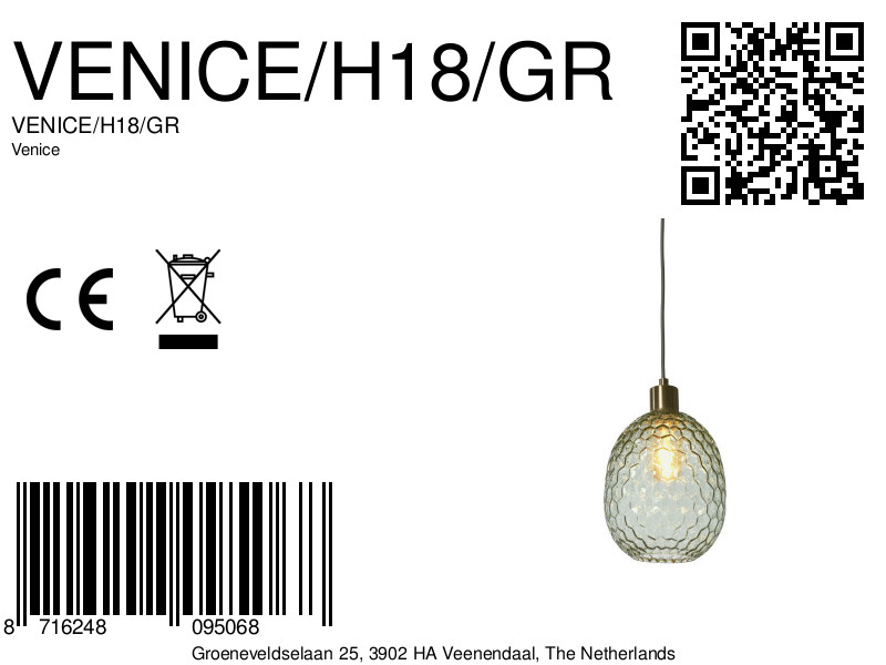 it'saboutromi-hanglamp-venice-groen-glasmetaal-ø18cm-e27-venice/h18/gr-8a