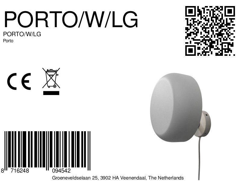 it'saboutromi-wandlamp-porto-grijs-metaal-ø25cm-e27-porto/w/lg-8a