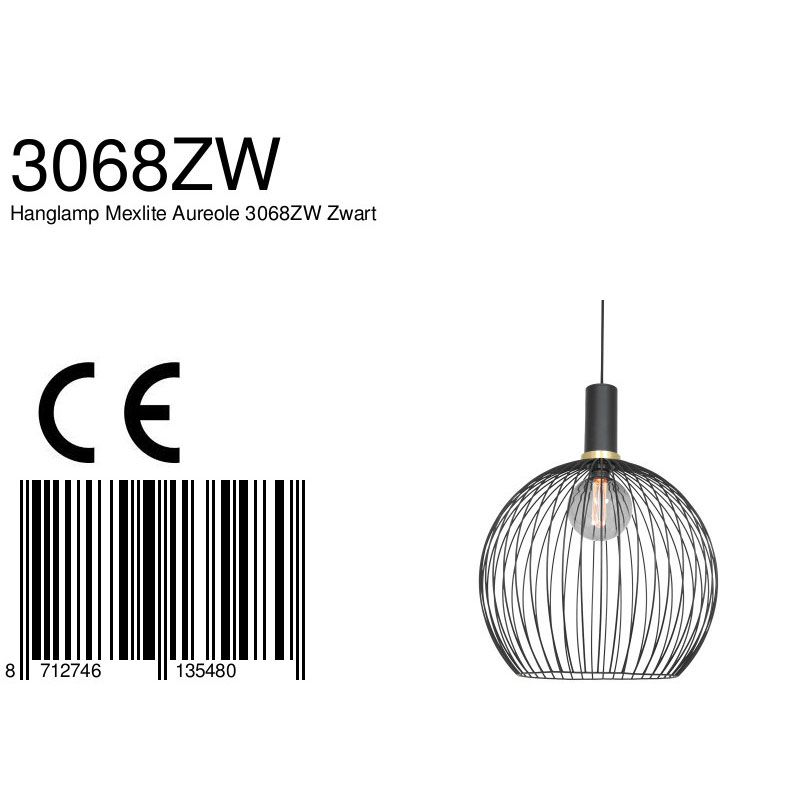 mexlite-hanglamp-aureole-zwart-metaal-ø42cm-e27-3068zw-8a