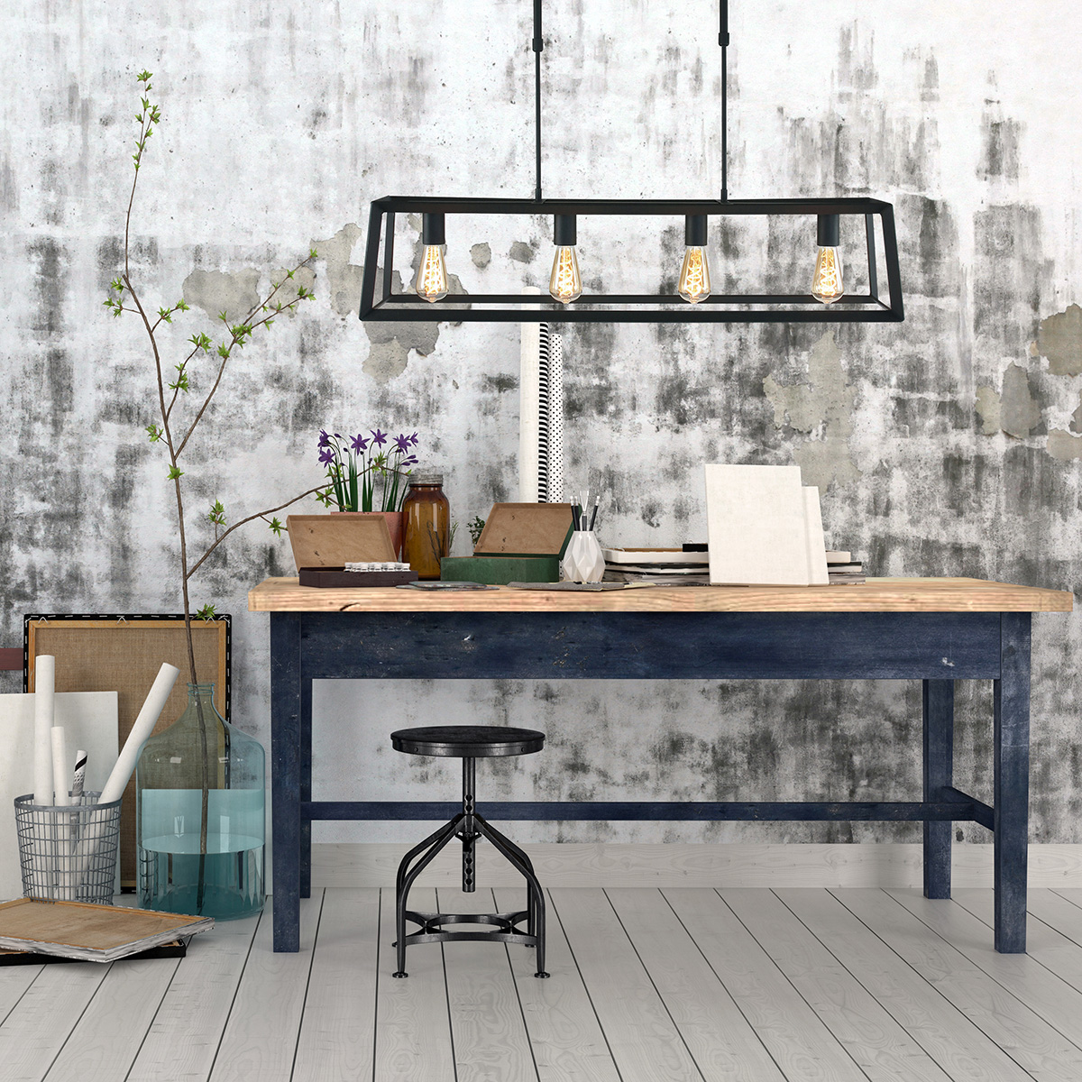 mexlite-hanglamp-buckley-zwart-metaal-groteeettafellamp-e27-1705zw-2