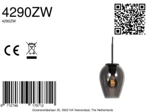 mexlite-hanglamp-haloswap-zwart-glassmokeglas-bedlampje-e27-4290zw-8a