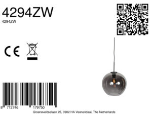 mexlite-hanglamp-haloswap-zwart-glassmokeglas-bedlampje-e27-4294zw-8a