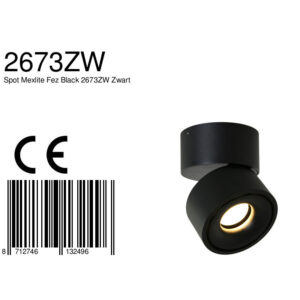 mexlite-spot-fezblack-zwart-kunststofmetaal-ø8cm-led-2673zw-8a