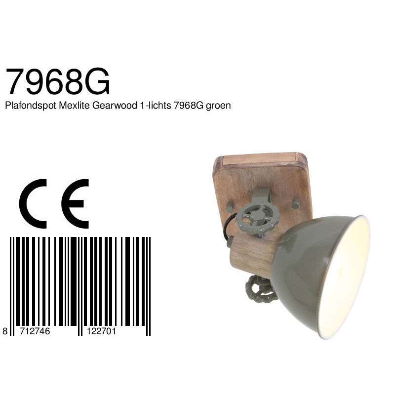 mexlite-spot-gearwood-groen-metaalrubberwood-opbouwspot-e27-7968g-8a