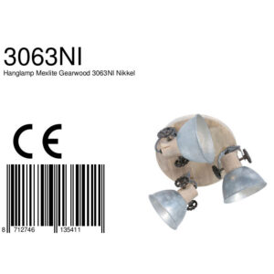 mexlite-spot-gearwood-nikkel-metaalrubberwood-ø38cm-e27-3063ni-8a