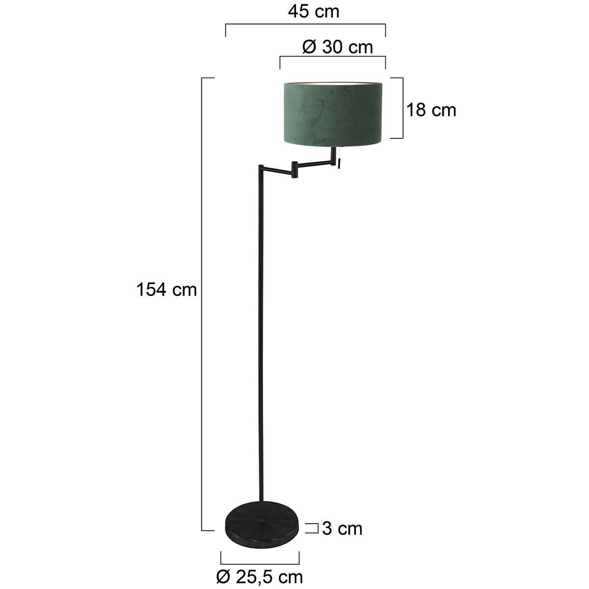 mexlite-vloerlamp-bella-zwart-metaalveloursstof-ø45cm-e27-3890zw-7