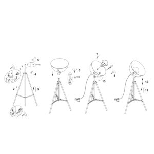 mexlite-vloerlamp-sunflower-zwart-metaal-ø74cm-e27-3664zw-9