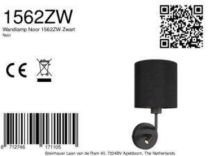 mexlite-wandlamp-noor-zwart-linnenmetaal-ø18cm-led_e27-1562zw-8a