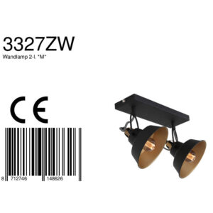 mexlite-wandlamp-nove-zwart-metaal-opbouwspot-e14-3327zw-8a