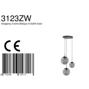 steinhauer-hanglamp-bolliqueled-zwart-glasmetaal-ø40cm-e27-3123zw-8a
