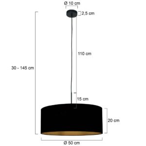 steinhauer-hanglamp-sparkledlight-zwart-linnenmetaal-ø50cm-e27-3960zw-7