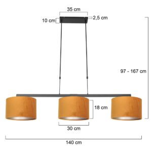 steinhauer-hanglamp-stang-zwart-metaalveloursstof-groteeettafellamp-e27-3460zw-7