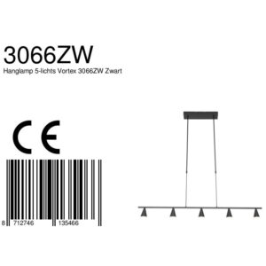 steinhauer-hanglamp-vortex-zwart-metaal-designlamp-led-3066zw-8a